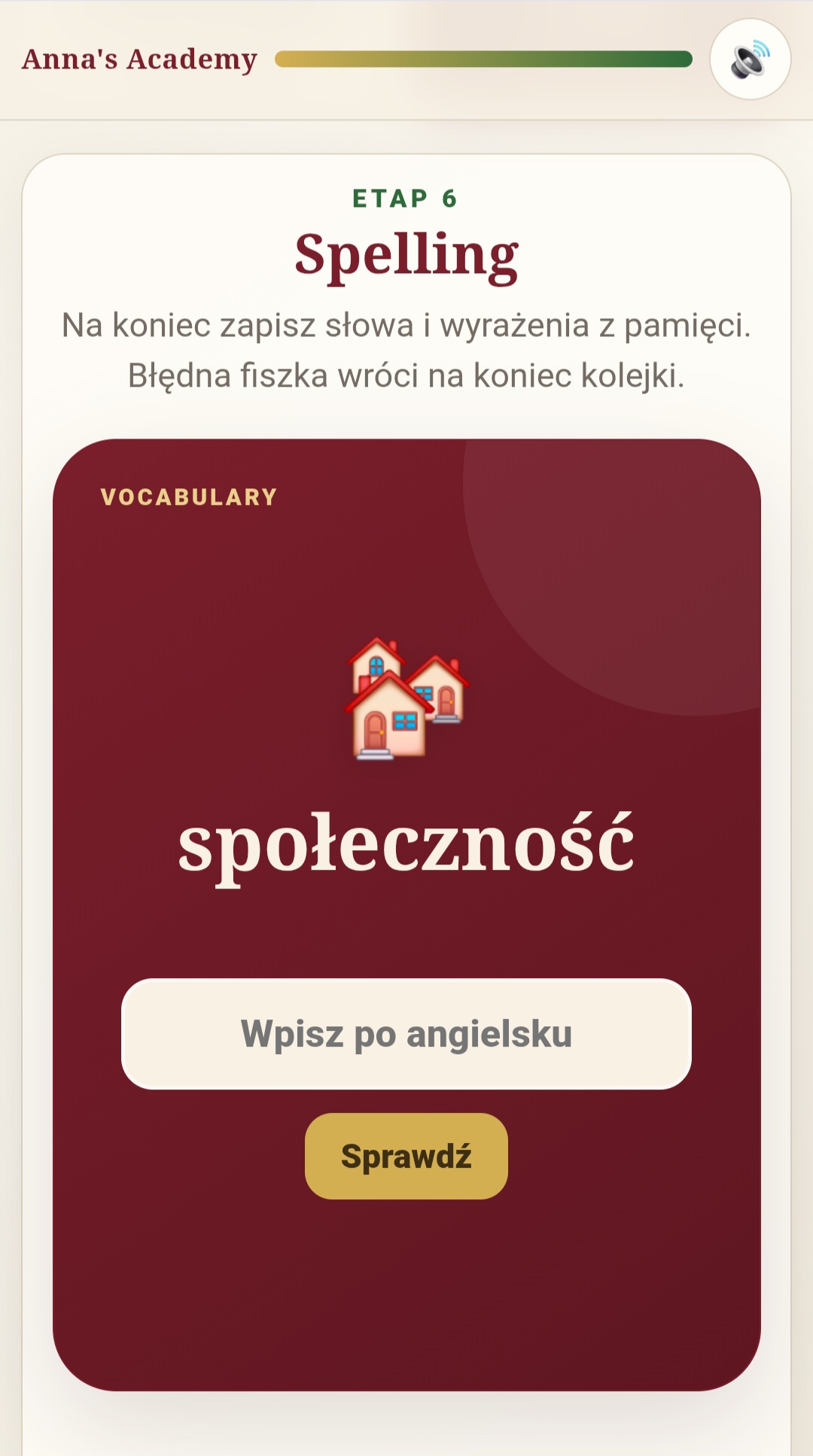 Etap 6 - Spelling