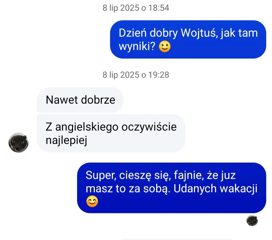 Opinia ucznia po wynikach egzaminu