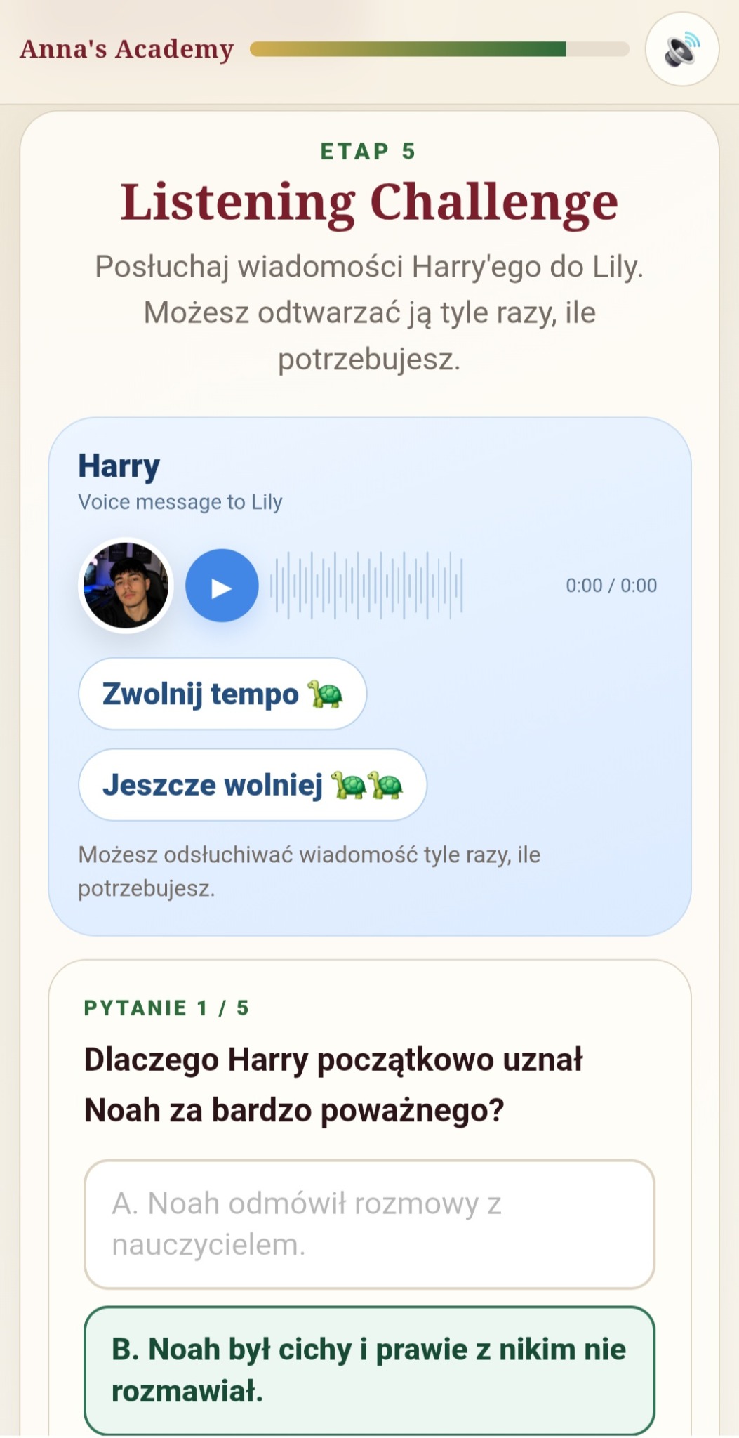 Etap 5 - Listening Challenge