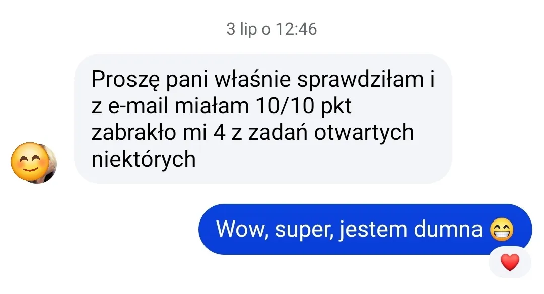 Opinia uczennicy po egzaminie
