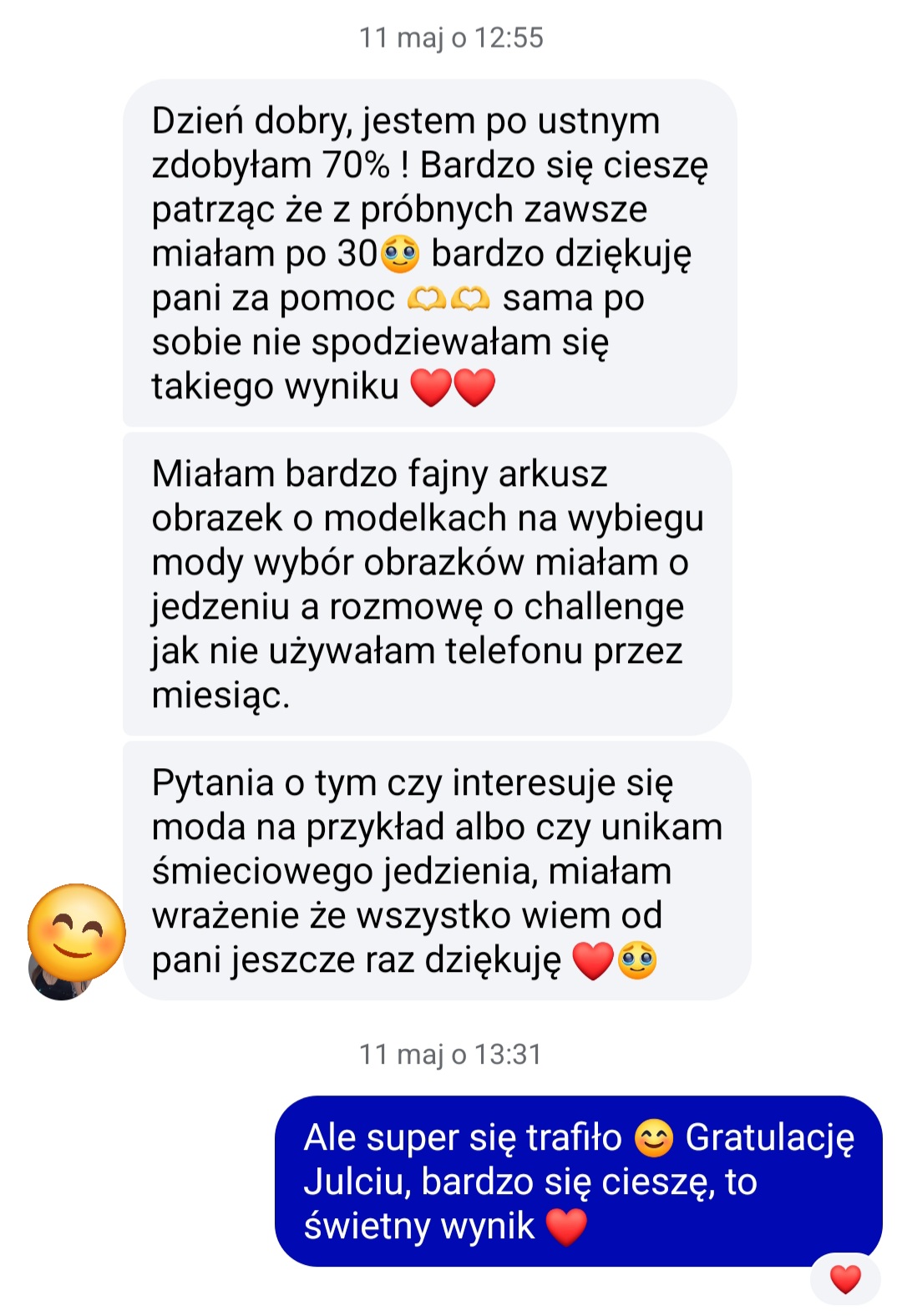 Opinia maturzystki po egzaminie ustnym